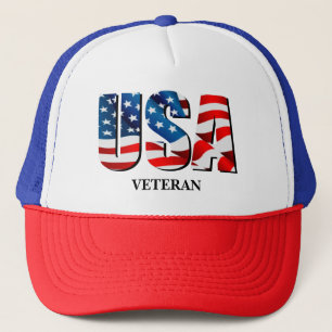 USA VETERAN Amerikanische patriotische rote blaue  Truckerkappe