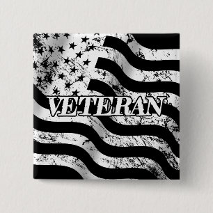 USA Veteran - weißer Vintage-Stil Button