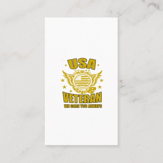 USA VETERAN WIR SORGEN SIE IMMER VISITENKARTE (Vorderseite)