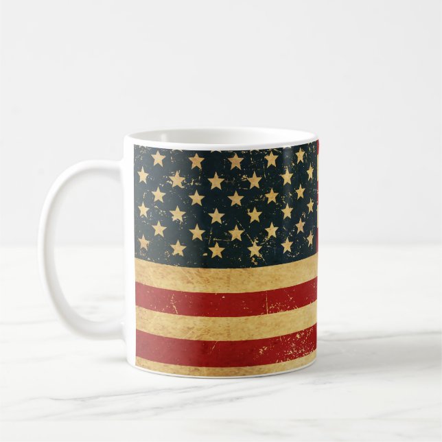 USA Vintag Grunge Flag Tasse (Links)
