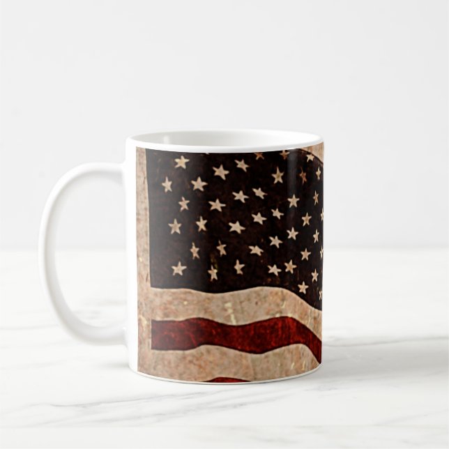 USA - Vintage amerikanische Flagge Kaffeetasse (Links)