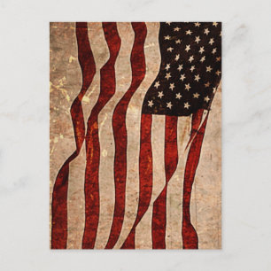 USA - Vintage amerikanische Flagge Postkarte
