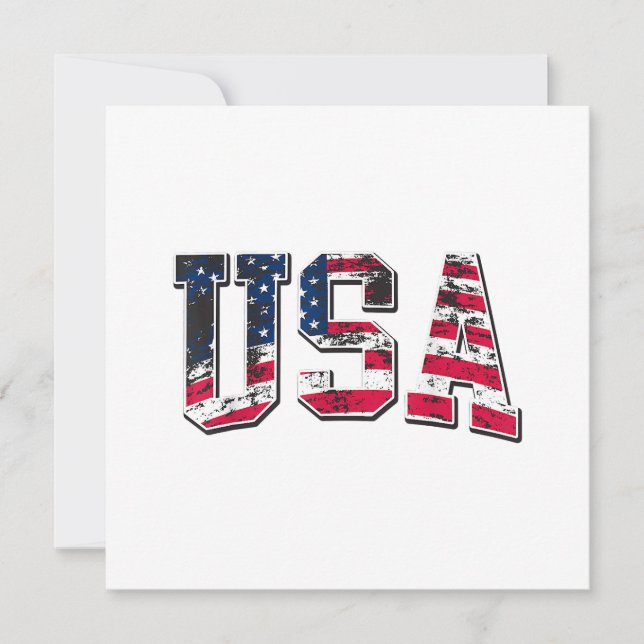 USA - Vintage amerikanische Flagge Save The Date (Vorderseite)