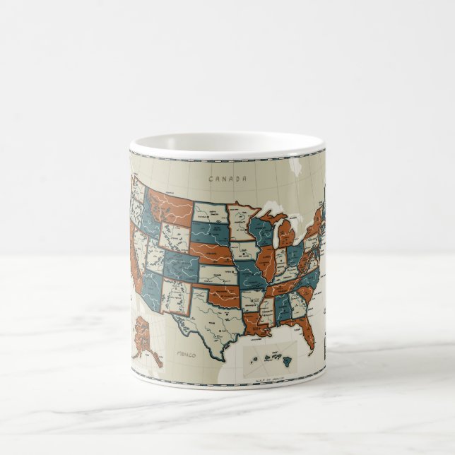 USA - Vintage Karte Kaffeetasse (Mittel)