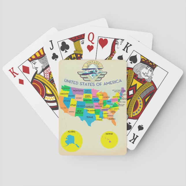 USA Vintage Karte Spielkarten (Rückseite)