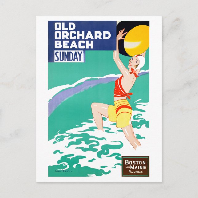 USA Vintage Travel Poster neu Postkarte (Vorderseite)