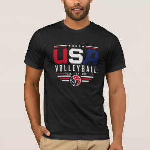USA Volleyball Spiel Team Sieg Patriotische Sport T-Shirt