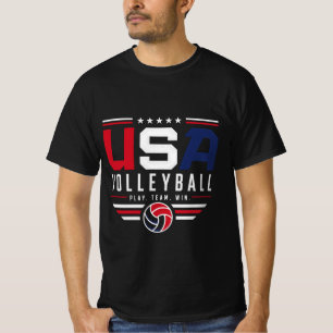 USA Volleyball Spiel Team Sieg Patriotische Sportd T-Shirt