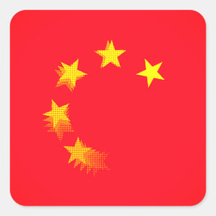USA vs. CHINA / CHINA Quadratischer Aufkleber