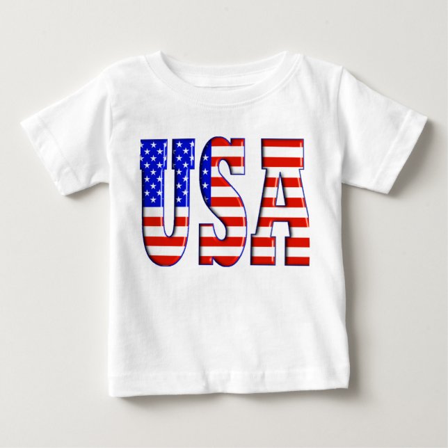 USA W/AMERICAN FLAG BABY T-SHIRT (Vorderseite)