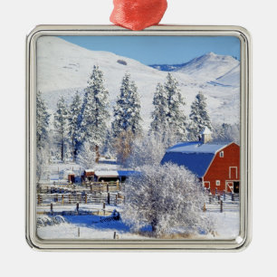 USA, Washington, Methow Valley, Scheunen in Ornament Aus Metall