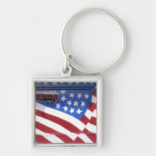 USA, Washington, Moses Lake. Flaggenwandgemälde au Schlüsselanhänger