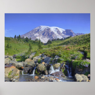 USA, Washington, Mt. Rainier NP, Mt. Rainier und 2 Poster
