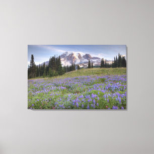 USA, Washington, Mt. Rainier NP, Mt. Rainier und Leinwanddruck