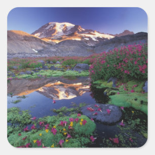 USA, Washington, Rainier NP, Sunrise, Quadratischer Aufkleber