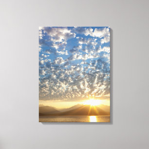 USA, Washington, Seabeck. Sonnenuntergang Leinwanddruck