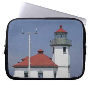 USA, Washington, Seattle, Alki Point Leuchtturm, Laptopschutzhülle