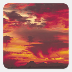 USA, Washington, Seattle. Sunrise Quadratischer Aufkleber