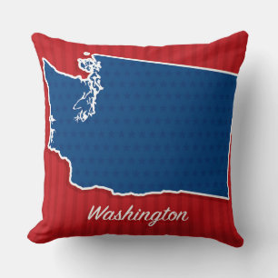 USA Washington Staat Patriotic Stars Streifen Kart Kissen