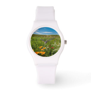 USA, Washington, Walla Walla. Wildblumen Armbanduhr