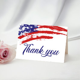 USA Watercolor American Flag Militär Patriotic Dankeskarte