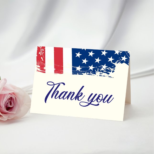 USA Watercolor American Flag Militär Patriotic Dankeskarte (Von Creator hochgeladen)