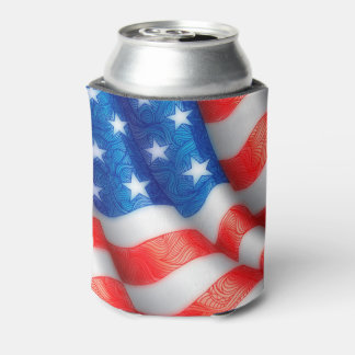 USA Wavy Flag Zen Doodle Art Dosenkühler