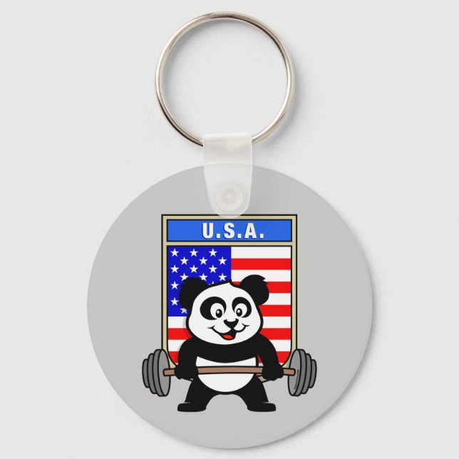 USA Weightlift Panda Schlüsselanhänger (Vorderseite)