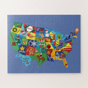 USA Weihnachts-MAP-Puzzle