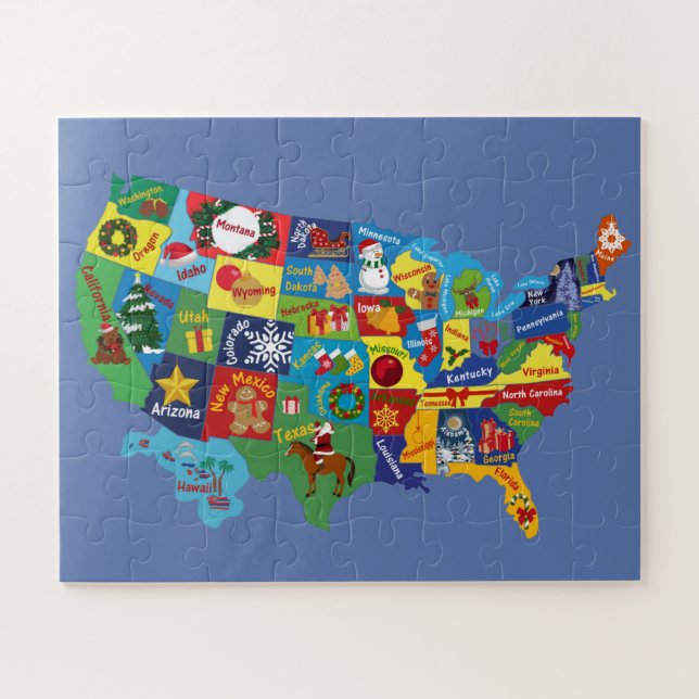 USA Weihnachts-MAP-Puzzle (Horizontal)