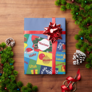 USA Weihnachtskarte Geschenkpapier