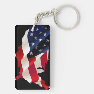 USA-Wellenflagge Schlüsselanhänger