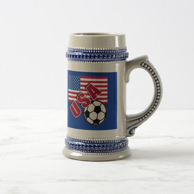 USA-WeltFußballfan-T-Shirts Bierglas (Rechts)