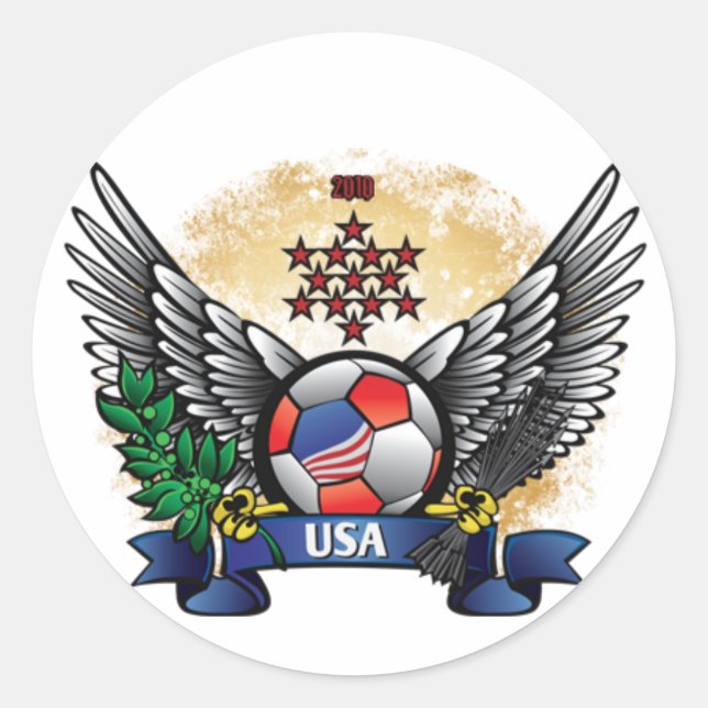 USA Weltmeisterschaft Soccer Runder Aufkleber (Vorderseite)