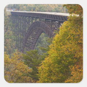 USA, West Virginia, Fayetteville. New River Quadratischer Aufkleber