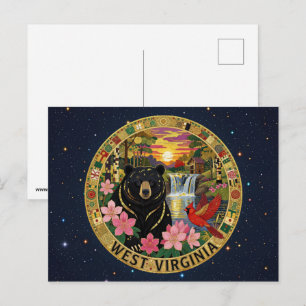 USA West Virginia Staatssymbole Postkarte