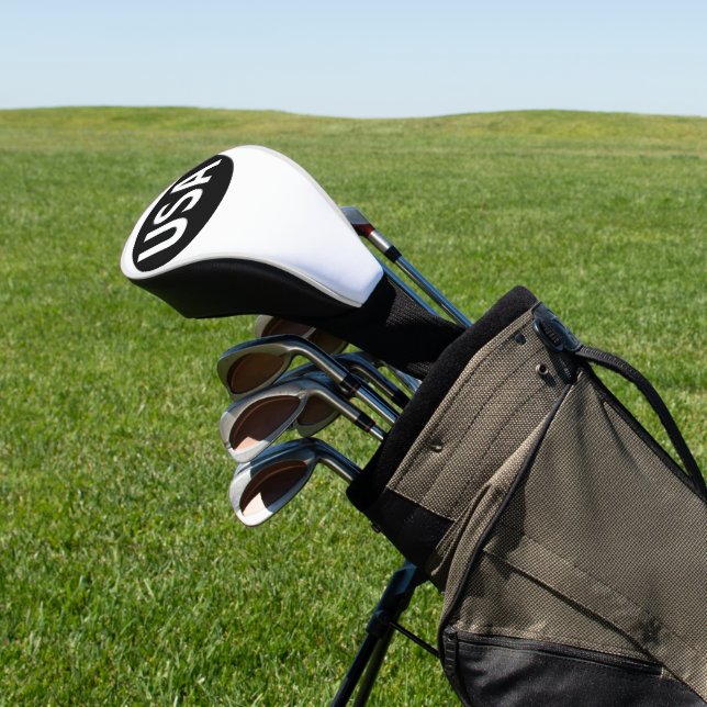 USA WHite on Black Golf Headcover (In SItu)