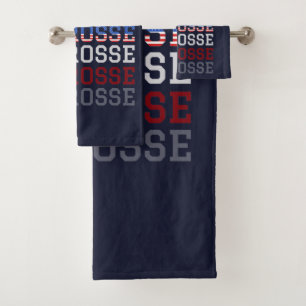 USA Wiederholungstext - Lacrosse USA - amerikanisc Badhandtuch Set