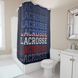 USA Wiederholungstext - Lacrosse USA - amerikanisc Duschvorhang