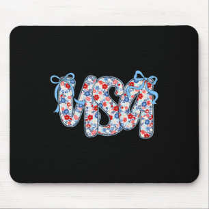 Usa Wildflower Coquette Bogen Amerikanisch Patriot Mousepad