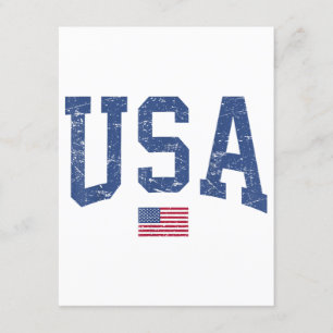 USA Women Men Kids Patriotic American Flag Distles Begleitkarte