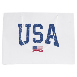 USA Women Men Kids Patriotic American Flag Distles Große Geschenktüte