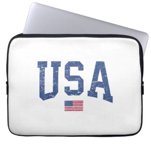 USA Women Men Kids Patriotic American Flag Distles Laptopschutzhülle