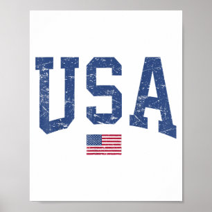 USA Women Men Kids Patriotic American Flag Distles Poster