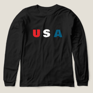 USA Wörter mit farbigem T - Shirt