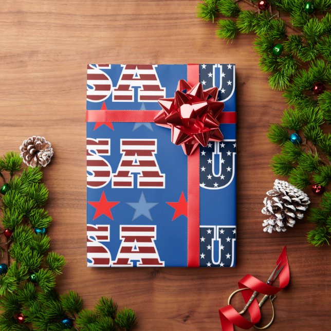 USA Wrapping Paper Geschenkpapier (Feiertagsgeschenk)