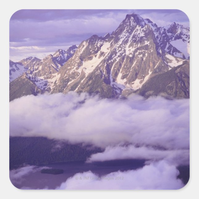 USA, Wyoming, Grand Teton National Park, Quadratischer Aufkleber (Vorderseite)