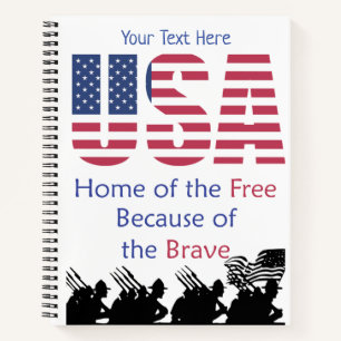 USA - Zuhause des Freien wegen der Brave Notizbuch