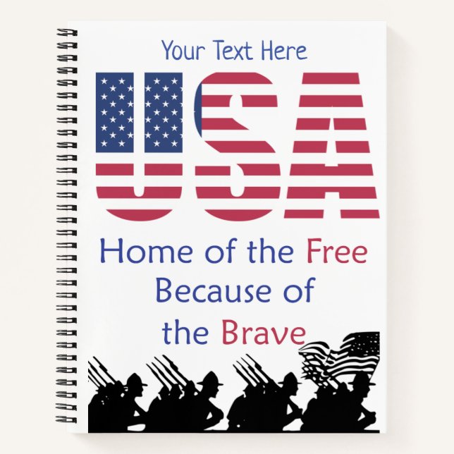 USA - Zuhause des Freien wegen der Brave Notizbuch (Vorderseite)