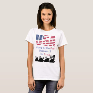 USA - Zuhause des Freien wegen der Brave T-Shirt